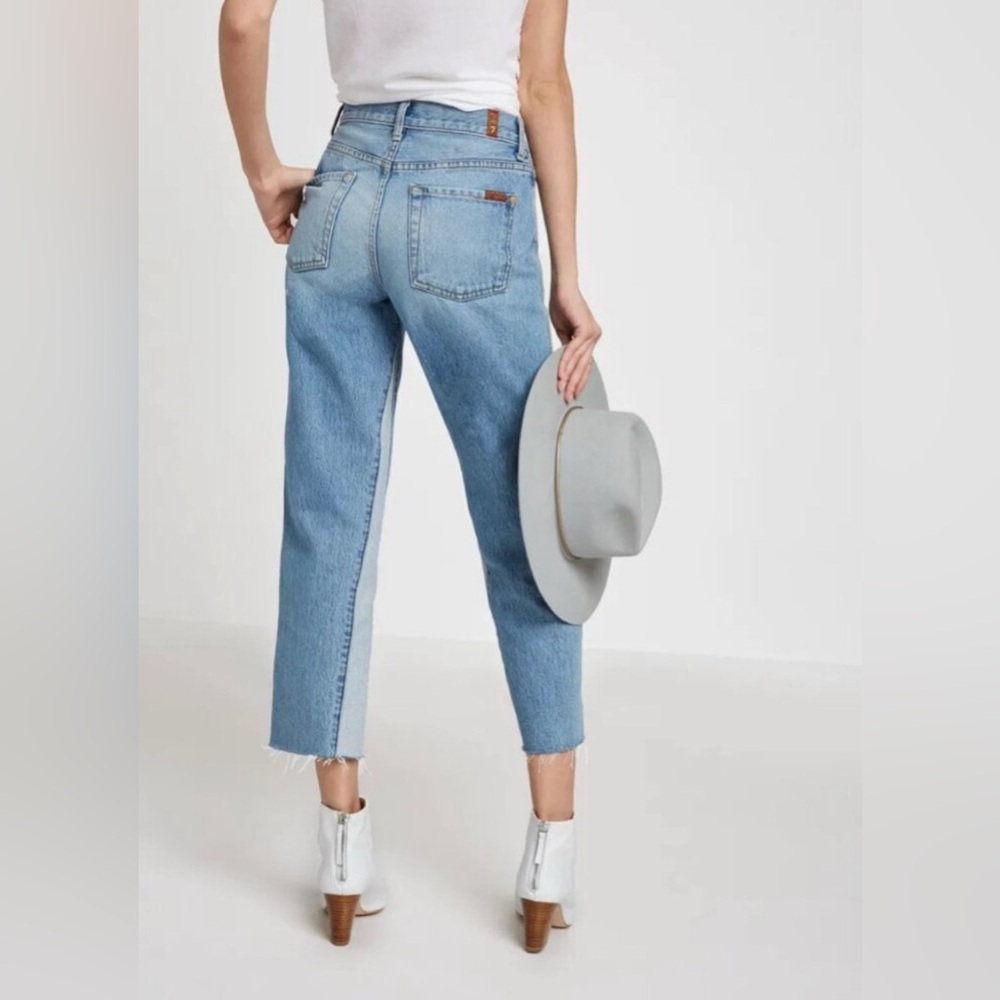 7 For All Mankind The Kiki with Raw Hem in Vintage Wythe Cropped Ankle Jeans - Picture 7 of 12